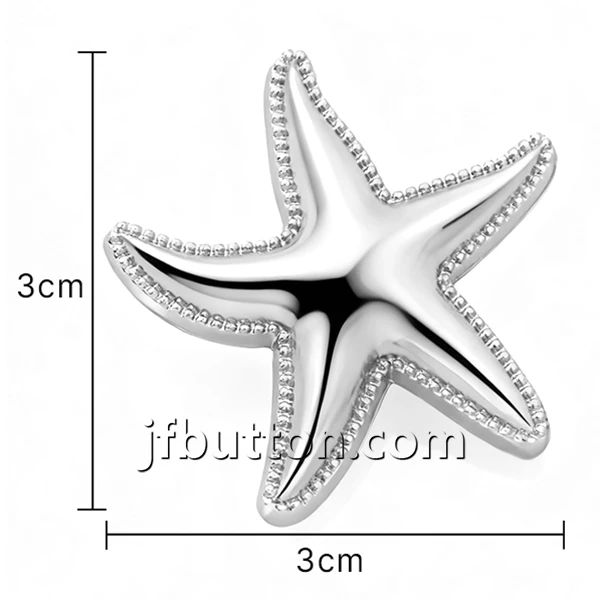 Black Star Shape Buttons With Shank factory